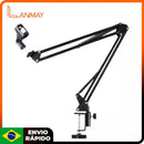 Braço Articulado Suporte Microfone Profissional Mesa Podcast